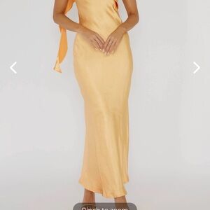 Orange Satin Dress Bridesmaid or Prom Dress